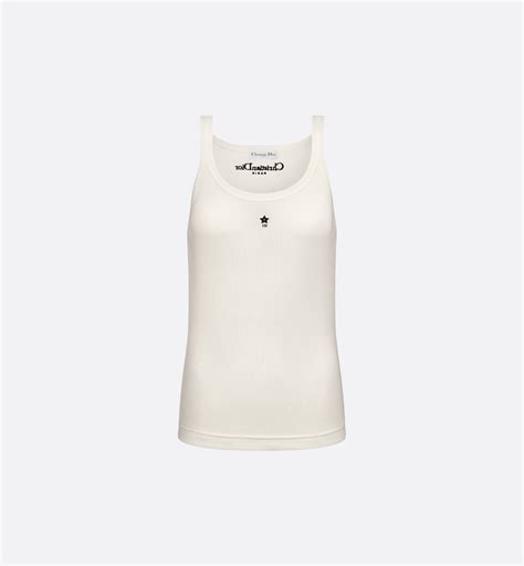 dior baby blue tank top|Dioriviera Tank Top Ecru Cotton Ribbed Jersey .